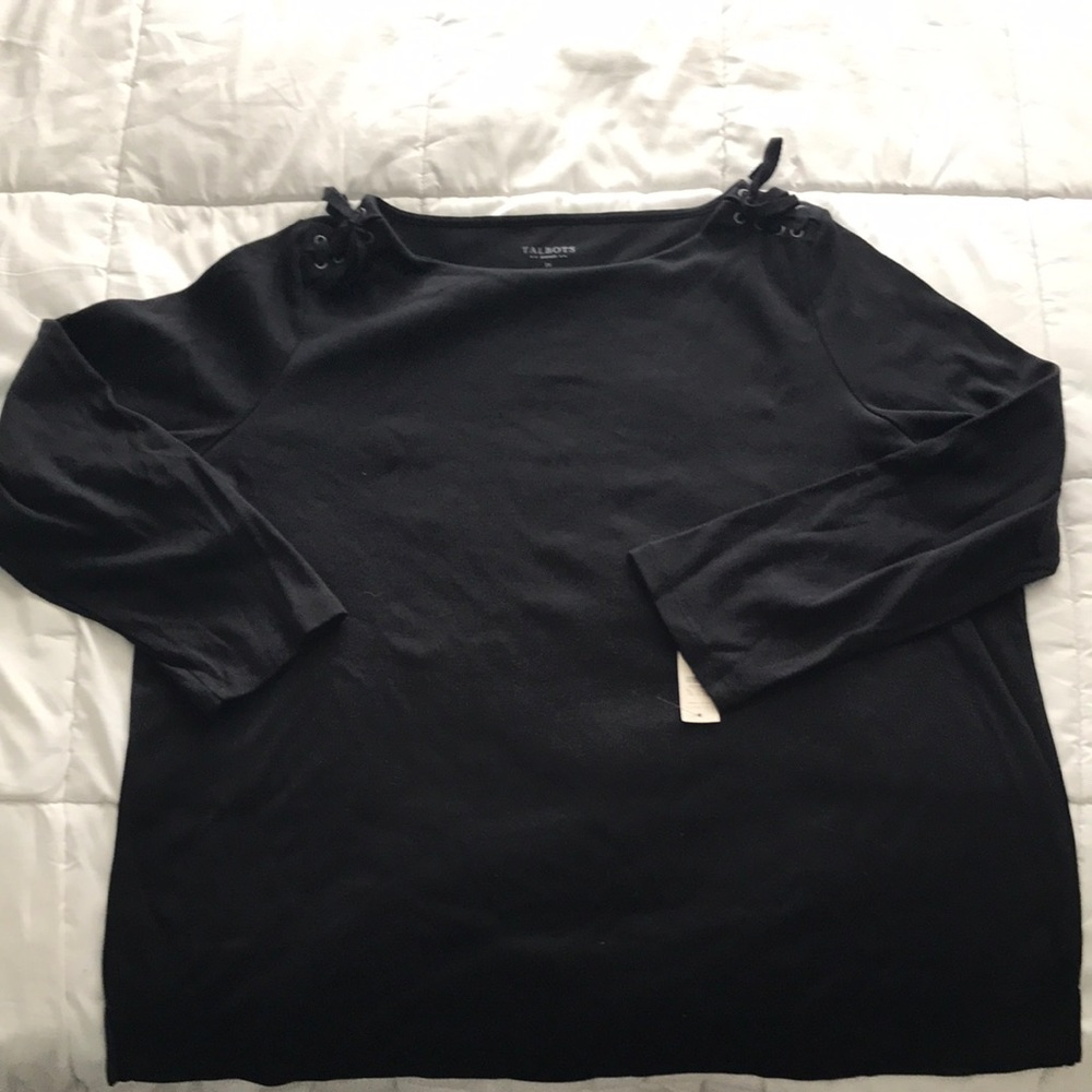 Talbots black cotton top. NWT